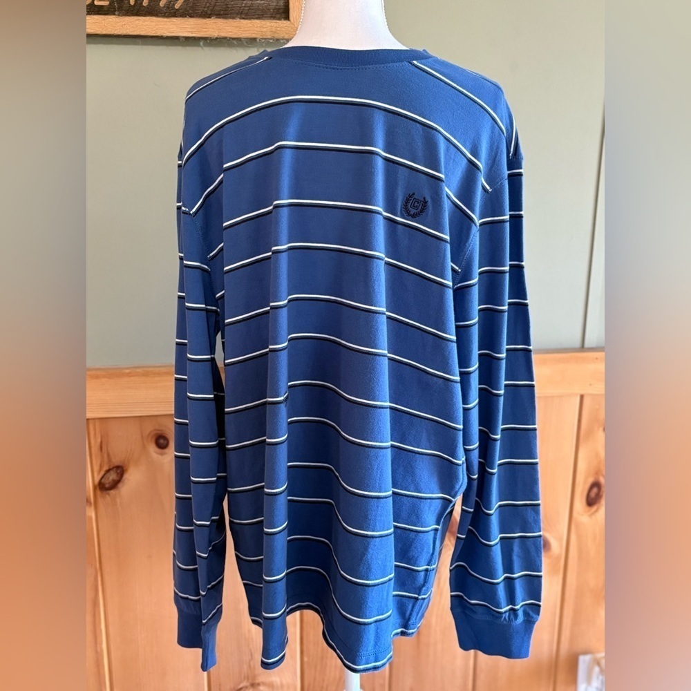 Chaps Navy and White Striped Long Sleeve Shirt NWT size XL